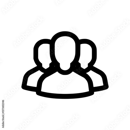 A simple icon representing a group of people or a team It shows three outlines of individuals suggesting collaboration and unity