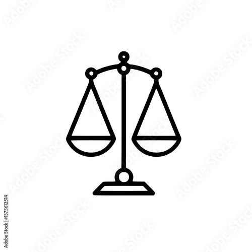 Scales of Justice icon Symbol of fairness balance and law for legal and judicial matters Representation of impartial judgement and equilibrium