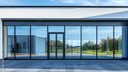 A large building with a glass front