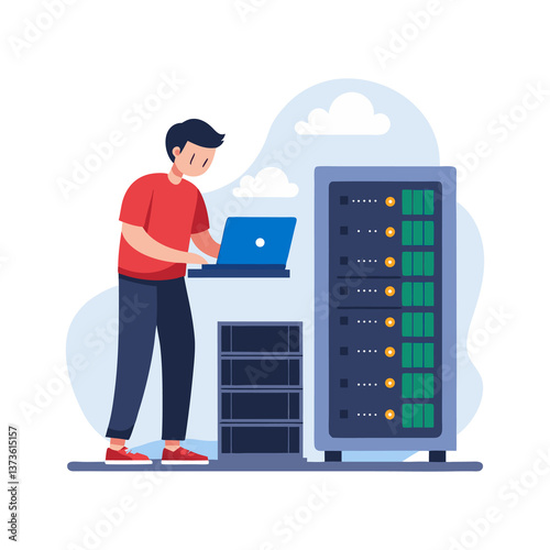 business man with laptop computer for isolated background