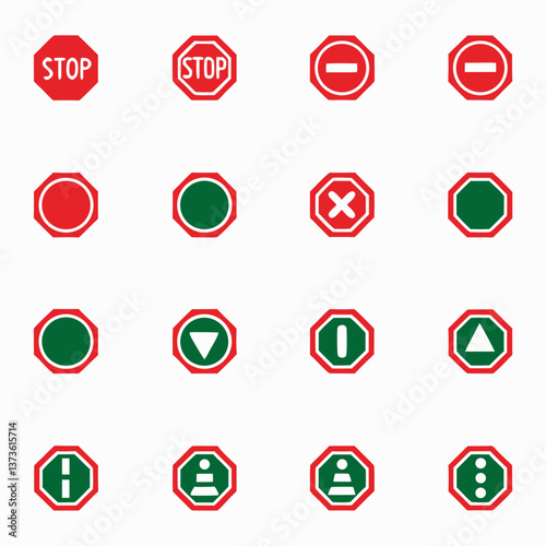 Traffic symbol icon pack vector