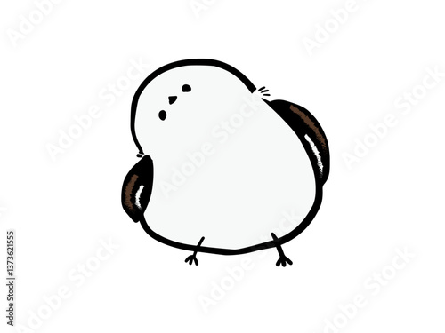 首をかしげるシマエナガ