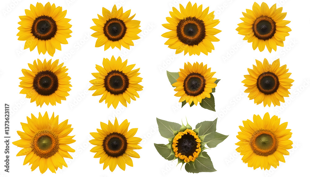 Sunflower collection , clipping path - Sunflower collection , clipping path -