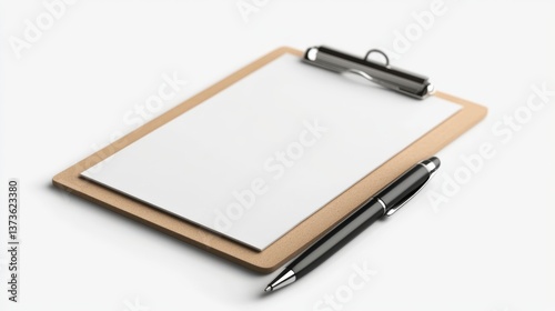 Wallpaper Mural Wooden Clipboard with Paper and Pen Torontodigital.ca