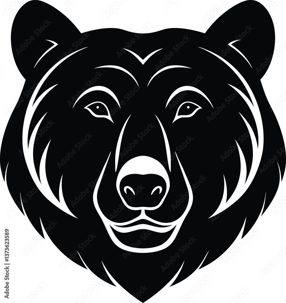 Bear Head silhouette, Bear face