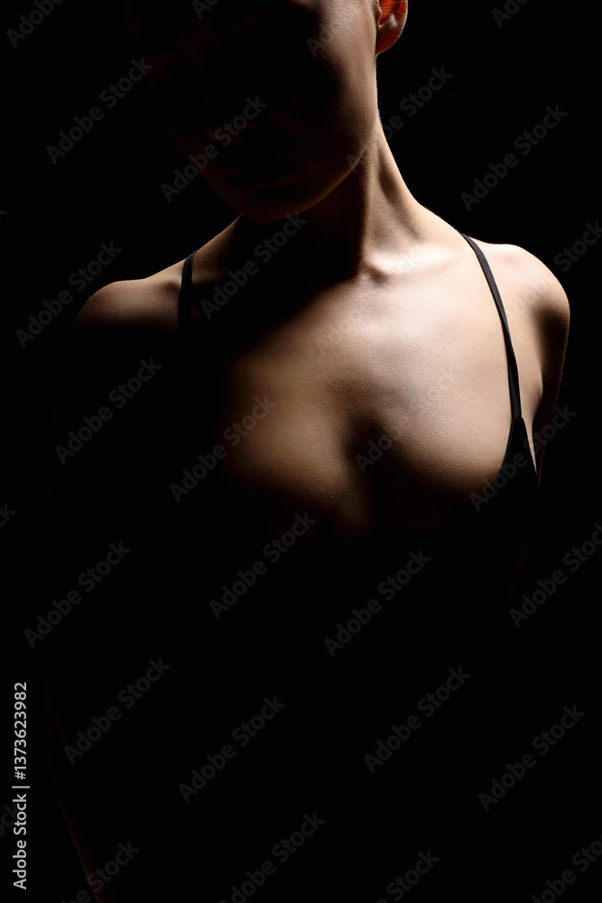 Sexy Woman silhouette in dark