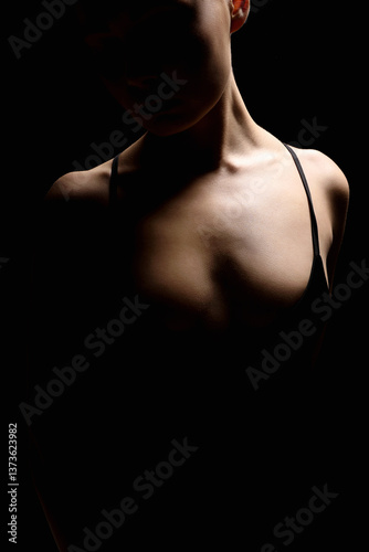 Obraz na płótnie Sexy Woman silhouette in dark w salonie