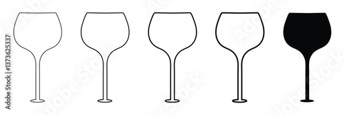 Silhouettes various alcohol cocktail glasses bar set. Black Isolated Glasses of wine, glasses of beer, bar bottles and shot glasses .Vector Illustration . EPS 10 .