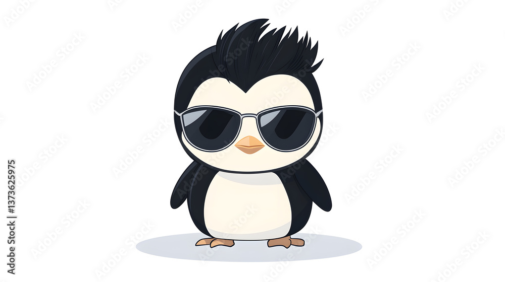 Obraz premium Cool Penguin Character wearing Sunglasses