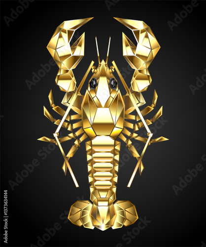 Golden polygonal lobster