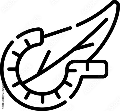 pancreas Illustration on a white background.