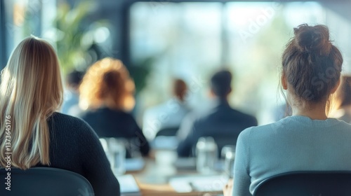 Two business professionals in a meeting room.
