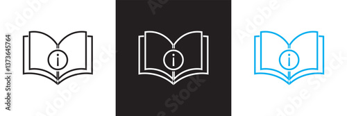 guidance book icon. Design for websites, mobile interfaces, presentations, and visual branding. Vector illustration. isolated on white and black background. EPS 10