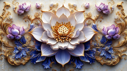 Lotus flower on the beach background