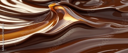 Wallpaper Mural tempting chocolate swirl pattern with flowing deliciousness Torontodigital.ca