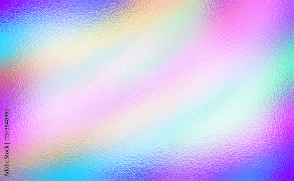 Vector rainbow hologram foil texture background. Abstract gradient bright and shiny light reflection rough texture surface. Vector for background, backdrop, web, wallpaper, print and design artwork.