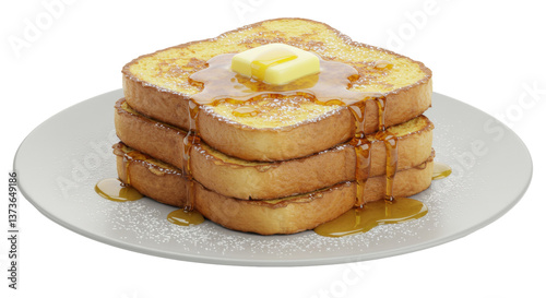 Fotografija Isolated french toast with syrup