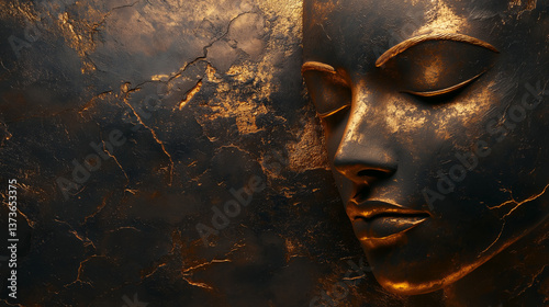 Buddha sculpture in bronze highlighting serenity and spirituality  