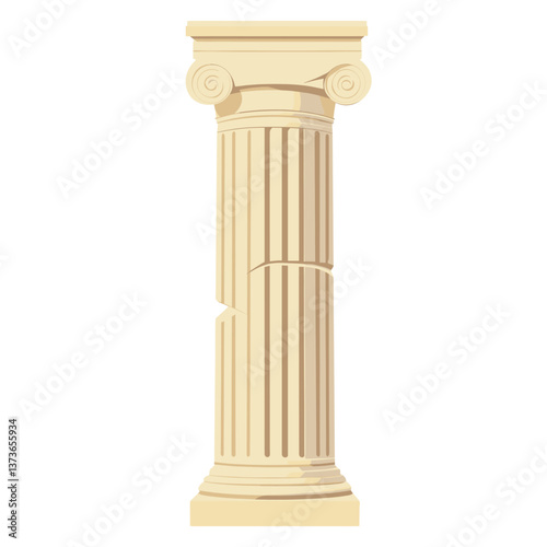 Classic greek pillar architecture illustration column vector