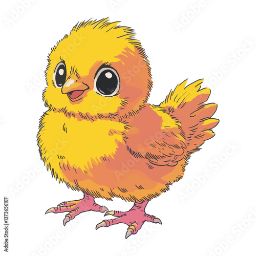 Impression a chick illustration animal bird vector