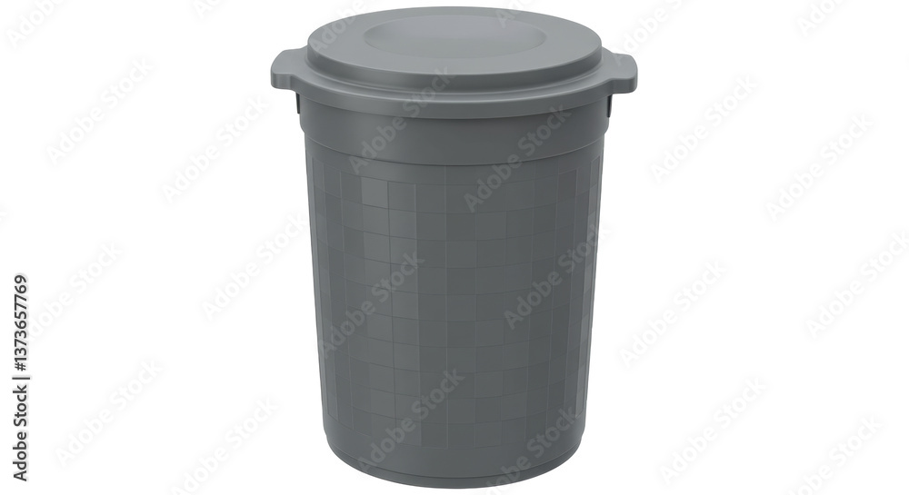 Isolated Gray Trash Can with Lid Isolated Gray Trash Can with Lid
