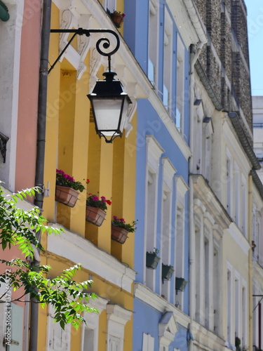 Rue Crémieux colorful houses Paris France