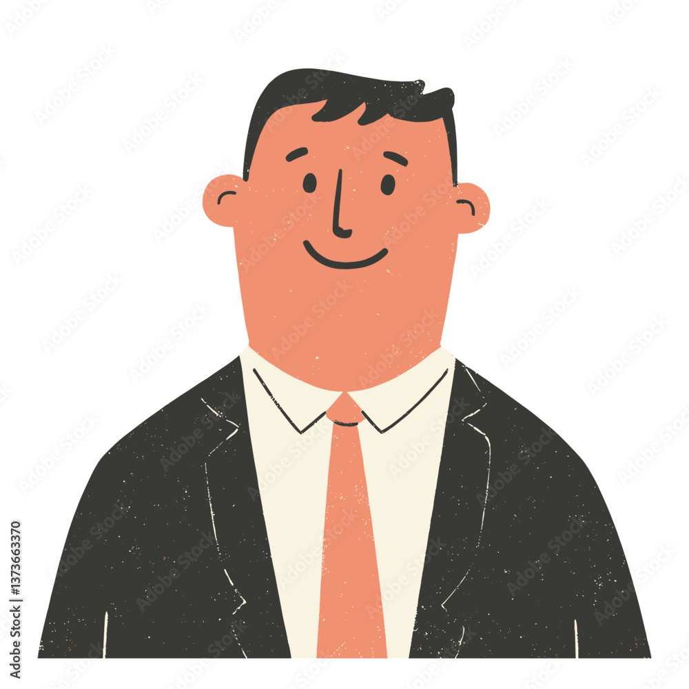 Business man portrait suit illustration vector