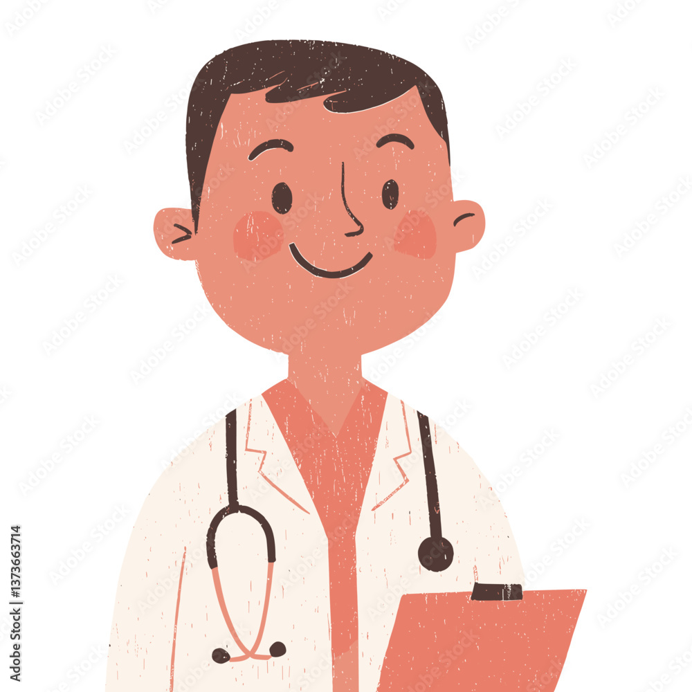Techer doctor illustration white professional vector Techer doctor illustration white professional vector