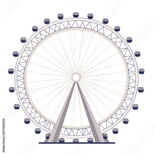 London ferris wheel illustration entertainment recreational vector