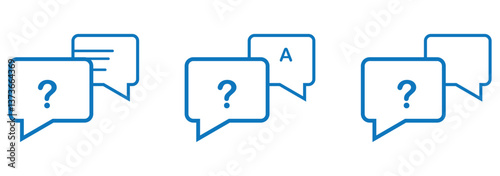 Chat question and answer icon set. EPS 10 
