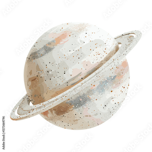 Terrazzo saturn planet space art vector