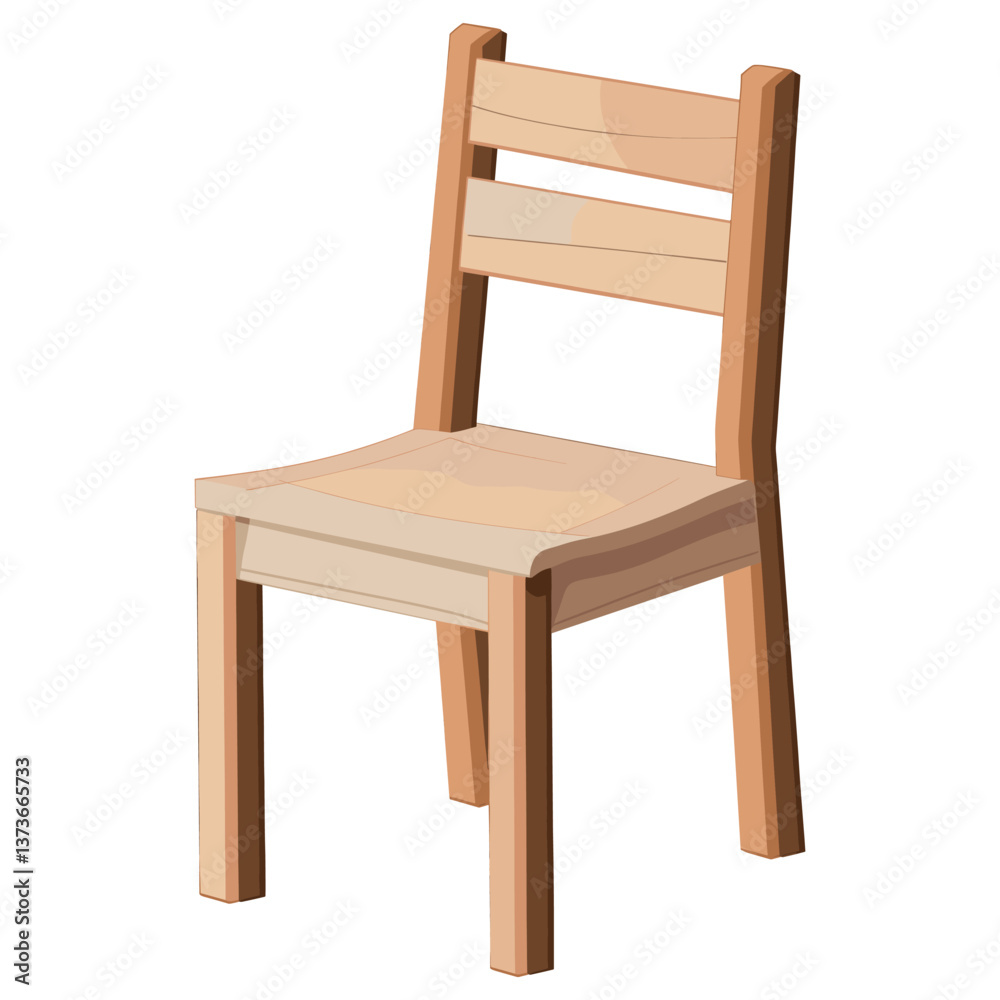 Wooden chair illustration furniture simple vector