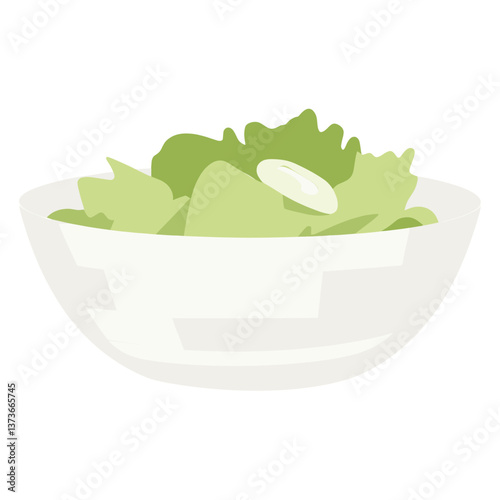 Salad bowl illustration vegetable lettuce vector
