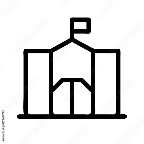 School with Flag Icon