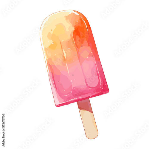 Popsicle illustration watercolor vibrant vector