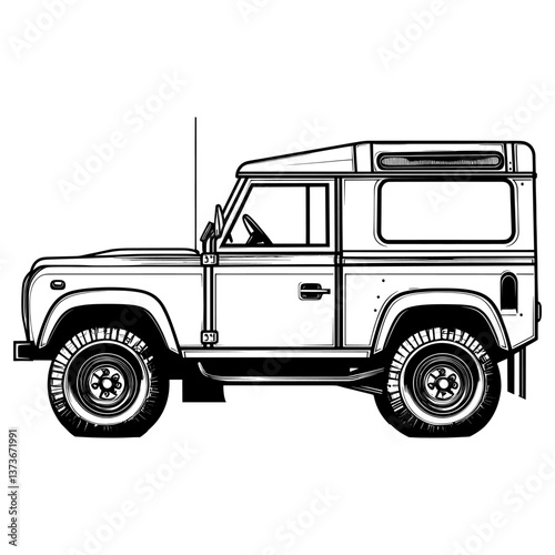 Vintage 4x4 rover car illustration vehicle vintage vector