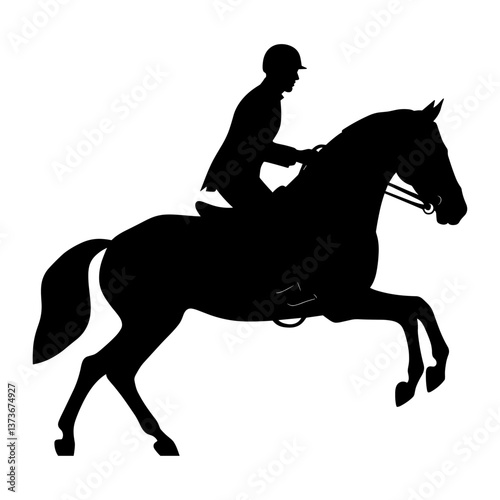 Horse riding silhouette illustration equestrian vector