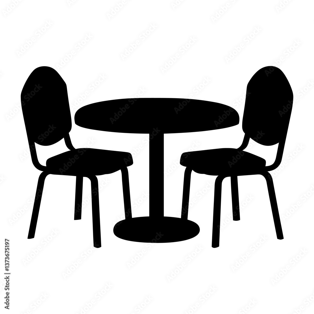 Furniture silhouette table illustration vector
