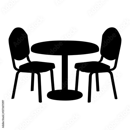 Obraz na płótnie Furniture silhouette table illustration vector w salonie