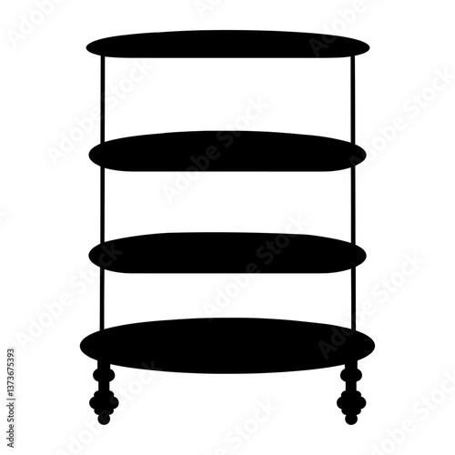 Modern shoe rack furniture silhouette shelf bookshelf vector