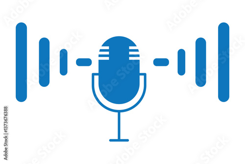 Microphone icon. Audio speech podcast mic vector symbol. Thin line microphone pictogram. Voice record mike icon in black. Vector illustration. eps 10 