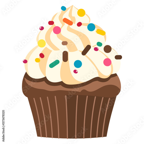 Cupcake illustration dessert chocolate vector