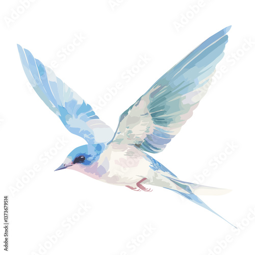 Obraz na płótnie Swallow illustration watercolor swallow vector w salonie