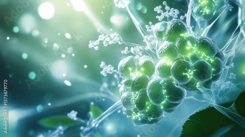 health abstract background with glowing lymphatic nodes