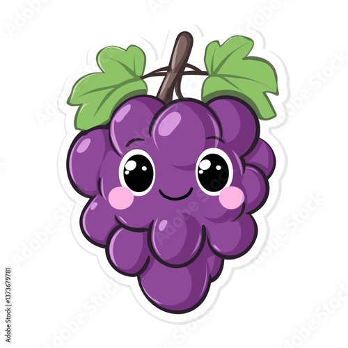 Grape grapes kawaii fruit vector