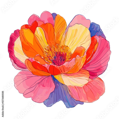 vectorPeony Petal petals illustration watercolor