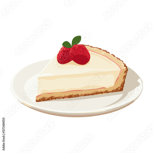 Cheesecake in a plate cheesecake illustration dessert vector