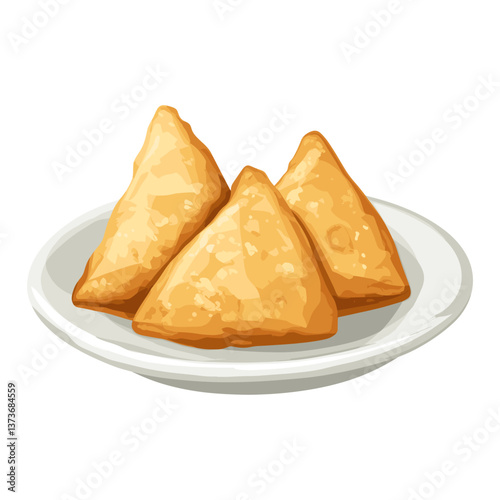 Samosa in a plate samosas pastry food vector