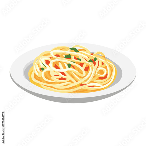 Spaghetti in a plate spaghetti illustration pasta vector
