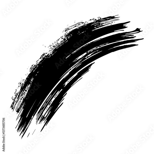 Crowm shape brush stroke silhouette black art vector